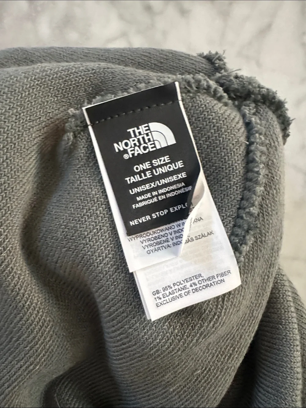 The North Face Olive Gray sage green Knit Cuffed Beanie OS